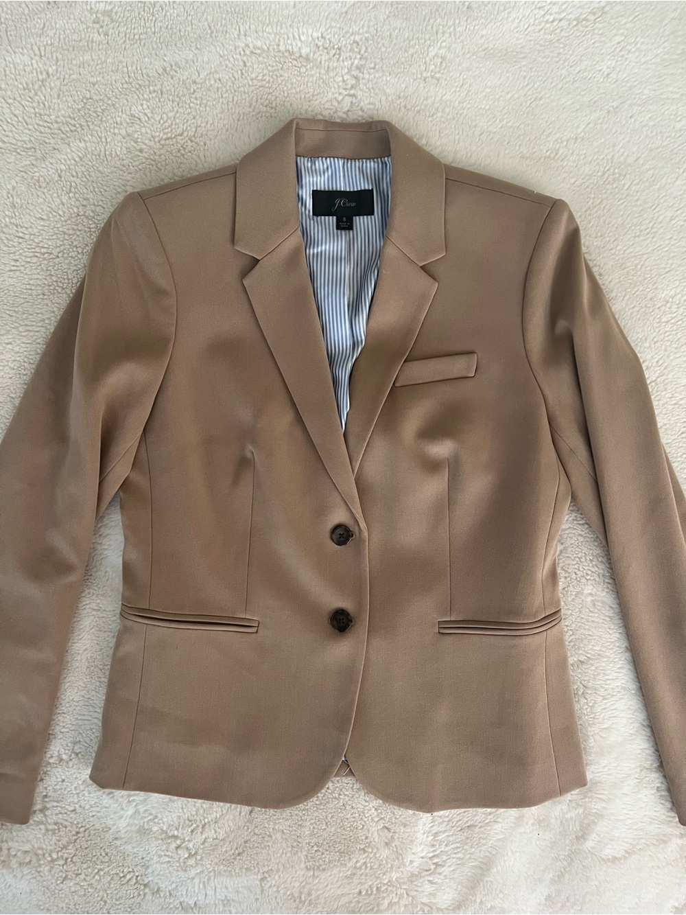 J. Crew Tan Single-Breasted Tailored Blazer